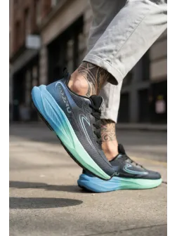 Adidasi barbati sport negri cu verde 2532