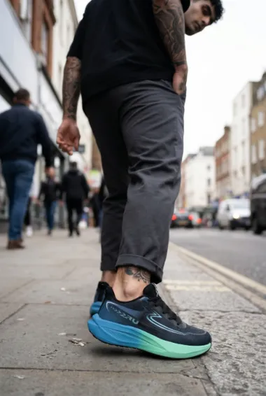 Adidasi barbati sport negri cu verde 2532