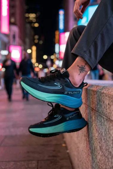 Adidasi barbati sport negri cu verde 2532