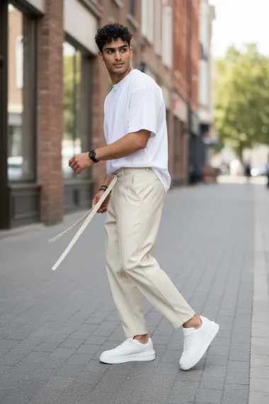 Pantaloni de trening bej conici 2648 33-2.1