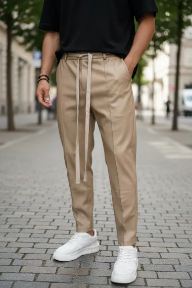 Pantaloni de trening crem conici 2648 34-3.1