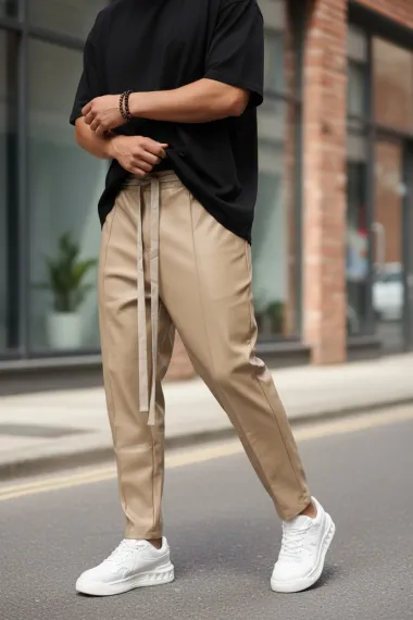 Pantaloni de trening crem conici 2648 34-3.1