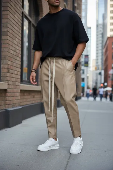 Pantaloni de trening crem conici 2648 34-3.1