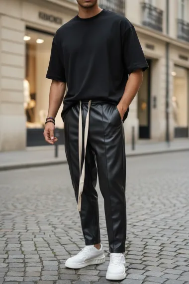 Pantaloni de trening negri conici 2648 34-3.3