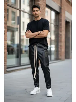 Pantaloni de trening negri conici 2648 34-3.3 Pantaloni de trening negri conici 2648 34-3.3