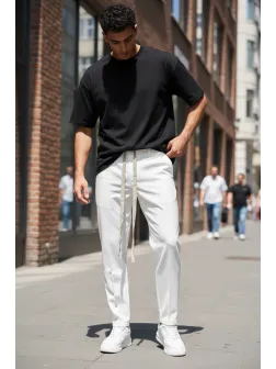 Pantaloni de trening albi conici 2654 33--3.1 Pantaloni de trening albi conici 2654 33--3.1