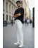 Pantaloni de trening albi conici 2654 33--3.1