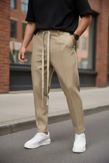 Pantaloni de trening crem conici 2654 32-1.3