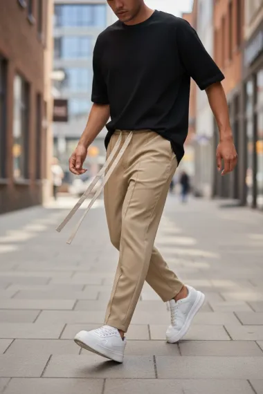Pantaloni de trening crem conici 2654 32-1.3