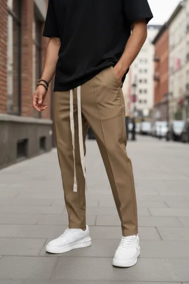 Pantaloni de trening maro conici 2654