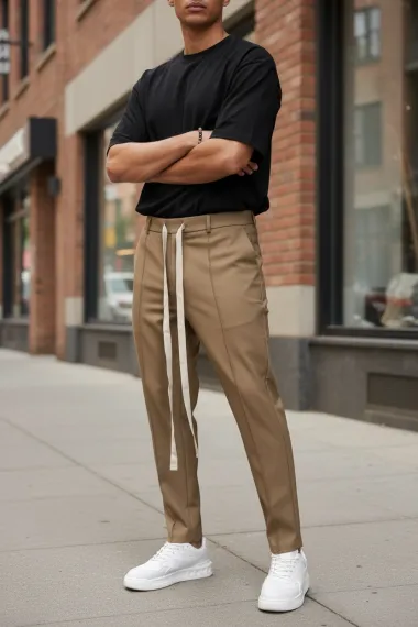 Pantaloni de trening maro conici 2654