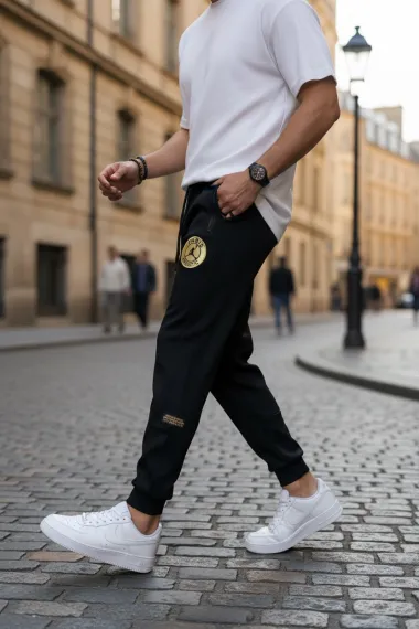 Pantaloni de trening negri conici 1030 28-2.3
