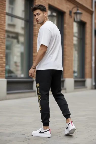 Pantaloni de trening negri conici 1030 28-2.3