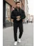 Trening barbati slim fit negru Pantaloni + Hanorac 2616 27-5.2