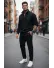 Trening barbati slim fit negru Pantaloni + Hanorac 2616 27-5.2