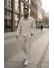 Trening barbati slim fit crem Pantaloni + Hanorac 2618 29-1