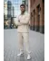 Trening barbati slim fit crem Pantaloni + Hanorac 2618 29-1
