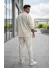 Trening barbati slim fit crem Pantaloni + Hanorac 2618 29-1