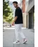 Pantaloni de trening albi conici GG112 27-3.1