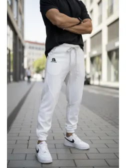 Pantaloni de trening albi conici GG112 27-3.1 Pantaloni de trening albi conici GG112 27-3.1