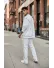 Trening barbati slim fit alb Pantaloni + Hanorac K008 28