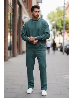 Trening barbati slim fit verde Pantaloni + Hanorac K008 28-1.3 Trening barbati slim fit verde Pantaloni + Hanorac K008 28-1.3