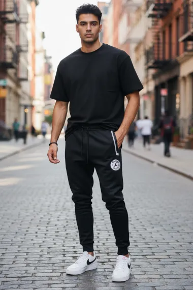 Pantaloni de trening negri conici L1129 28-5.1