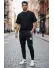 Pantaloni de trening negri conici L1129 28-5.1 Pantaloni de trening negri conici L1129 28-5.1