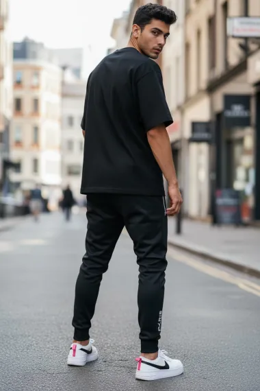 Pantaloni de trening negri conici L1129 28-5.1