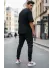 Pantaloni de trening negri conici L1129 28-5.1 Pantaloni de trening negri conici L1129 28-5.1