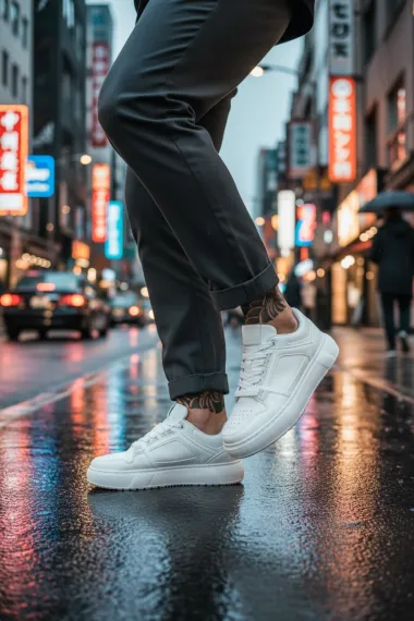 Adidasi barbati casual albi M01 N8-3