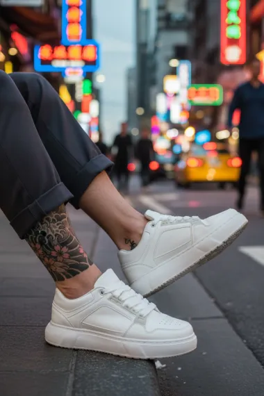 Adidasi barbati casual albi M01 N8-3
