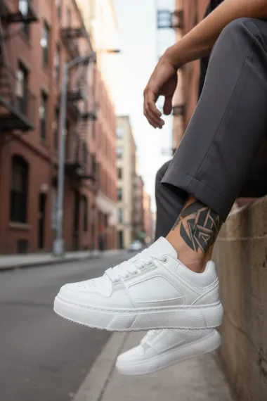 Adidasi barbati casual albi M01 N8-3