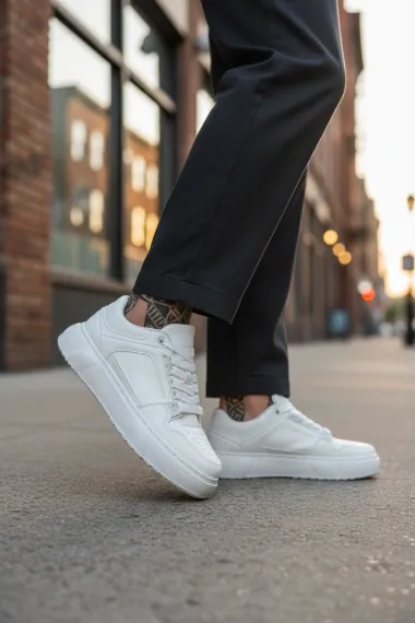 Adidasi barbati casual albi M01 N8-3