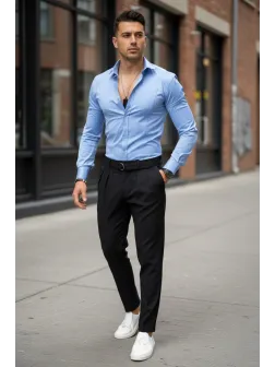Camasa barbati slim fit albastra B8180 D3-5.1 Camasa barbati slim fit albastra B8180 D3-5.1