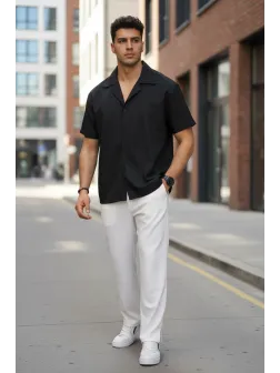 Camasa barbati slim fit neagra Y086 P20-2.3 Camasa barbati slim fit neagra Y086 P20-2.3