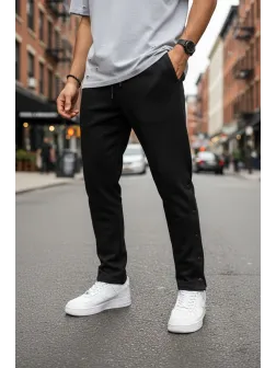 Pantaloni de trening cargo, negri, conici k081 P20-3.3 Pantaloni de trening cargo, negri, conici k081 P20-3.3