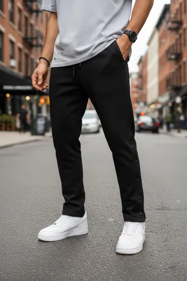 Pantaloni de trening cargo, negri, conici k081 P20-3.3