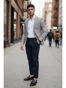 Sacou barbati slim fit in carouri 1162