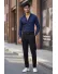 Camasa barbati bleumarin cu butoni slim fit B1381 59-3 E / 9-5.2