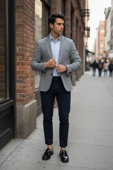 Sacou barbati slim fit dungi C100 P19-1.1