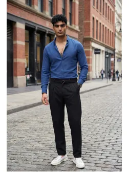 Camasa barbati slim fit bleumarin B5341 6-4.3