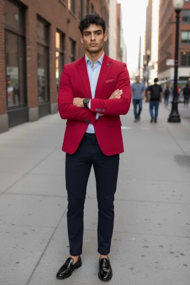 Sacou barbati slim fit grena B8339 89-5