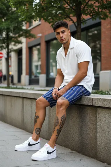 Pantaloni scurti casual cu dungi 13147 O2-6.3