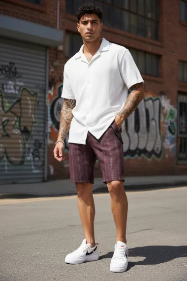 Pantaloni scurti casual, cu imprimeu 13158