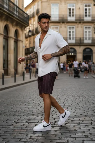 Pantaloni scurti casual, cu imprimeu 13158