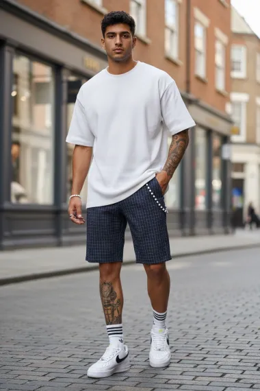 Pantaloni scurti casual, bleumain, 13180 D6-2.1