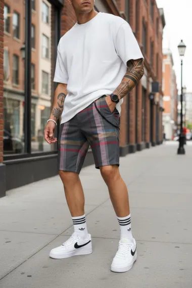 Pantaloni scurti casual carouri 13327 D4-3.3