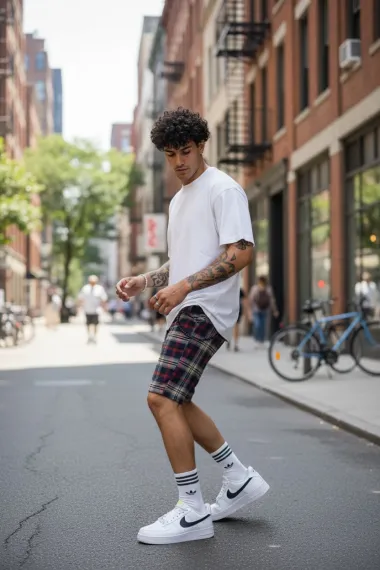 Pantaloni scurti casual carouri 13329 D4-1.3