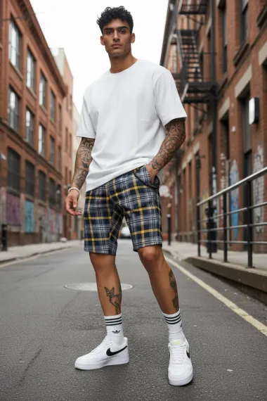 Pantaloni scurti casual carouri 13330 D6-2.1